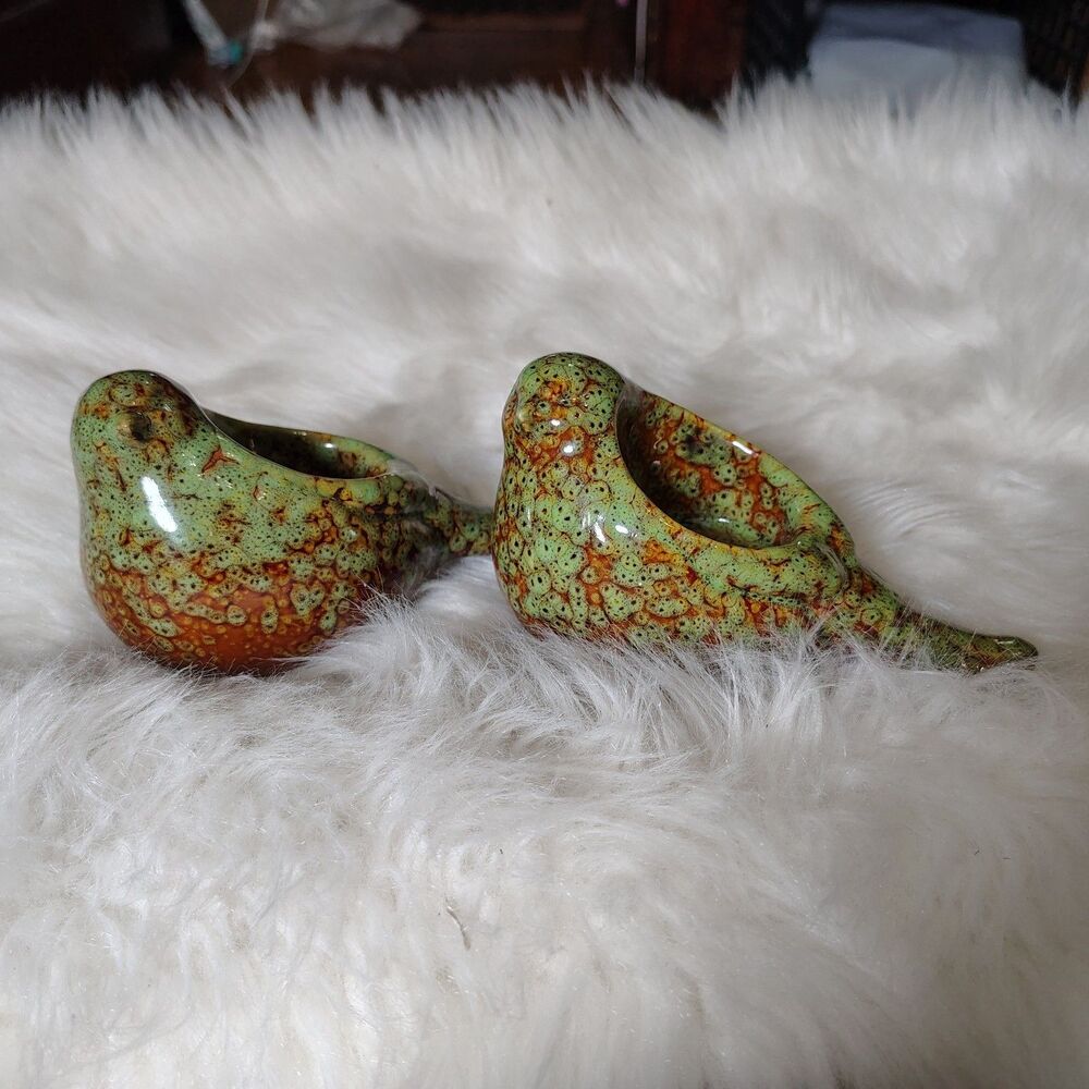 Rustic Shabby Chic Bird Tea Light Candle Holders X2